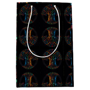 Bolsa De Regalo Mediana Árbol de la vida en color de mosaico de vidrio con