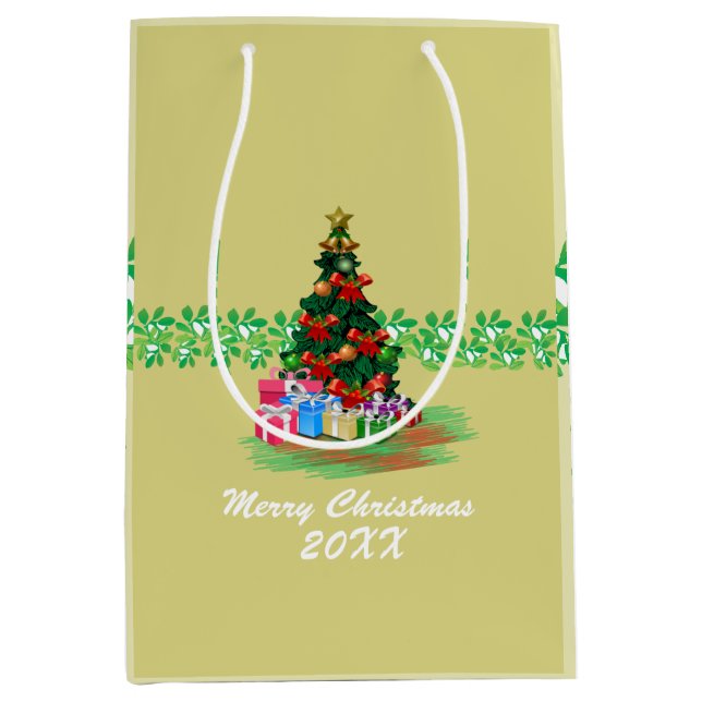 Bolsa De Regalo Mediana Árbol de Navidad (Anverso)