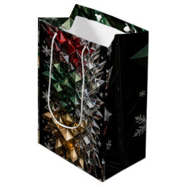 Bolsa De Regalo Mediana Árbol de Navidad abstracto mosaico 3D extremo