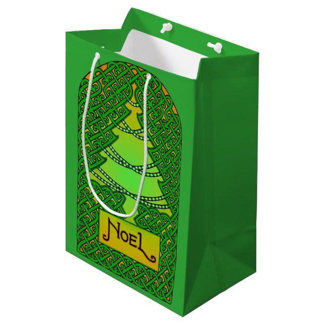 Bolsa De Regalo Mediana Árbol de Navidad Celta (Angulo Anverso)