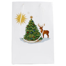 Árbol de Navidad con regalos de reno y estrella do