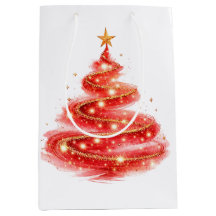 Árbol de Navidad con remolino de purpurina roja