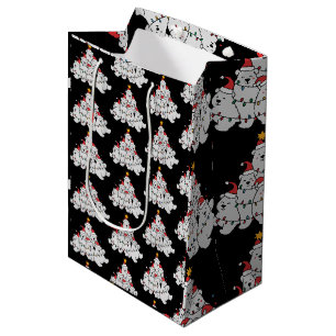 Bolsa De Regalo Mediana Árbol de Navidad de Oso Polar Animales Divertidos