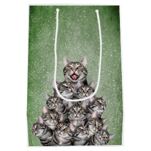 Bolsa De Regalo Mediana Árbol de navidad del gato