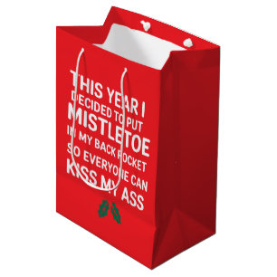 Bolsa De Regalo Mediana Árbol de Navidad divertido y grosero de Navidad