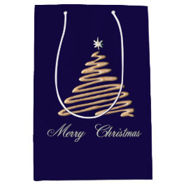 Bolsa De Regalo Mediana Árbol de Navidad dorado