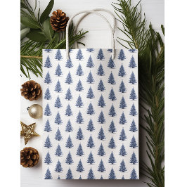 Bolsa De Regalo Mediana Árbol de Navidad en azul Delft