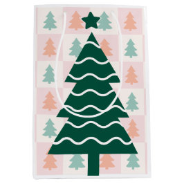 Bolsa De Regalo Mediana Árbol de Navidad lindo diseño de vacaciones.
