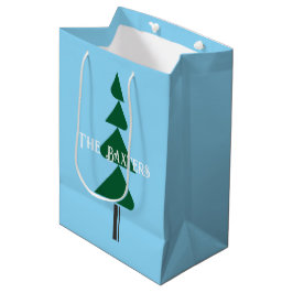 Bolsa De Regalo Mediana Árbol de Navidad minimalista abstracto verde chic