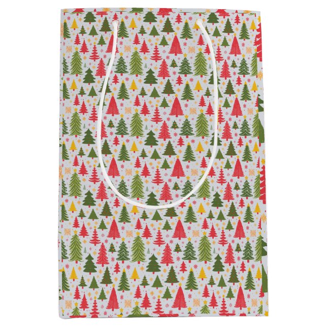 Bolsa De Regalo Mediana Árbol de Navidad Multicolor (Anverso)