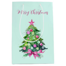 Árbol de Navidad rosa y de menta vintage