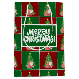 Bolsa De Regalo Mediana árbol de Navidad | Santa | PERSONALIZABLE