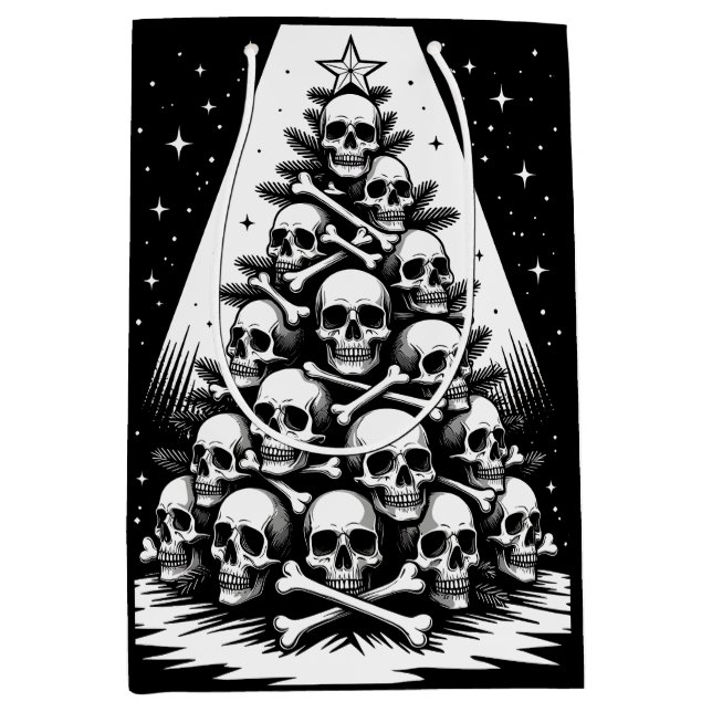 Bolsa De Regalo Mediana Árbol gótico de Navidad V (Anverso)