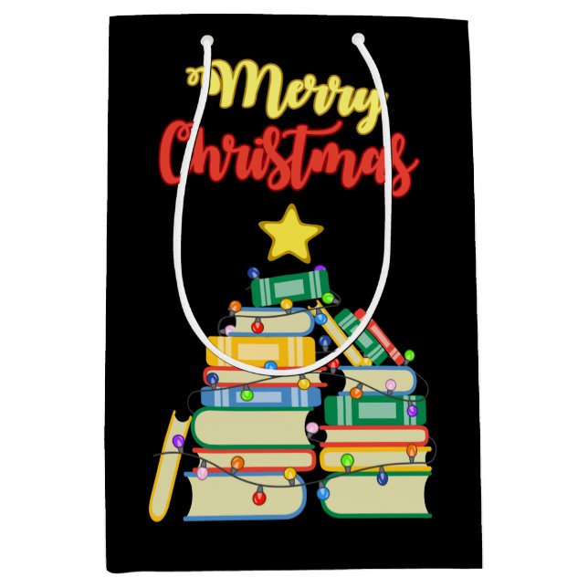 Bolsa De Regalo Mediana Árbol navideño galáctico II (Anverso)