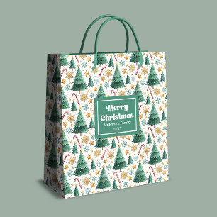 Bolsa De Regalo Mediana Árboles de Navidad elegantes regalos personalizado