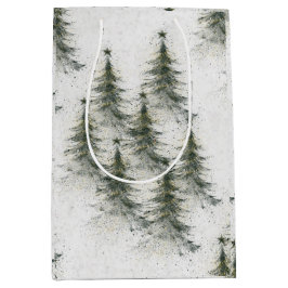 Bolsa De Regalo Mediana Árboles de Navidad en el bosque