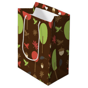 Bolsa De Regalo Mediana Árboles Otoño Caída Hojas de Bellota