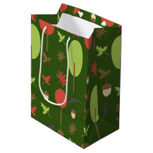 Bolsa De Regalo Mediana Árboles Otoño Hojas de Bellota