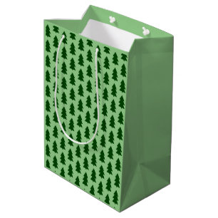 Bolsa De Regalo Mediana Árboles verdes de Navidad