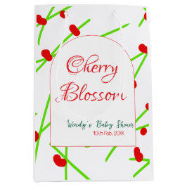 Bolsa De Regalo Mediana Arch shape cherry blossom red green baby shower na