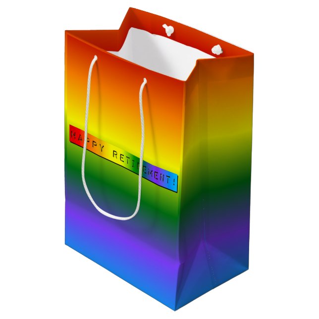 Bolsa De Regalo Mediana ¡Arcoiris feliz retiro! (Angulo Anverso)