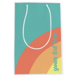 Bolsa De Regalo Mediana arcoiris objetivo arcoiris azul, rojo, durazno