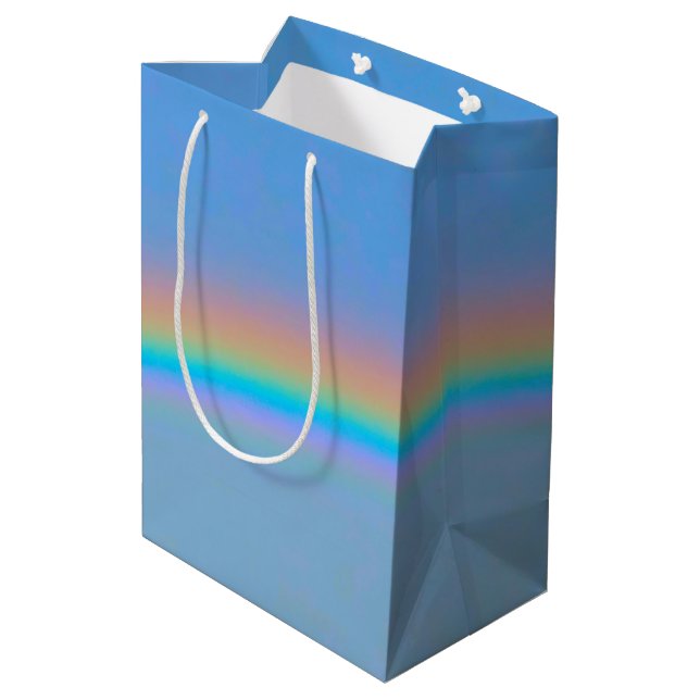 Bolsa De Regalo Mediana Arcoiris real natural personalizado (Angulo reverso)