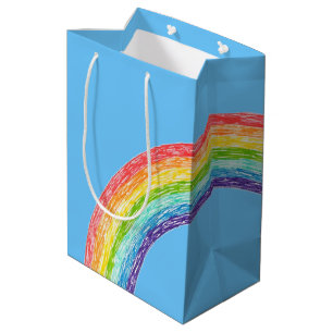 Bolsa De Regalo Mediana Arcoiris y cielo azul