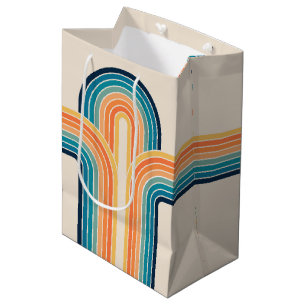 Bolsa De Regalo Mediana Arcos triple retro coloridos