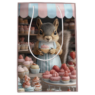 Bolsa De Regalo Mediana Ardilla horneando con pastelito