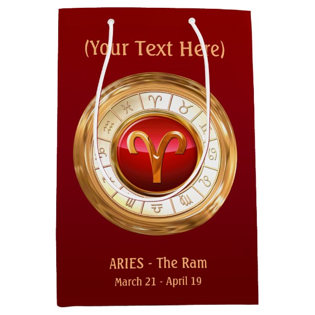 Bolsa De Regalo Mediana Aries - El Rótulo Ram Zodiac (Anverso)