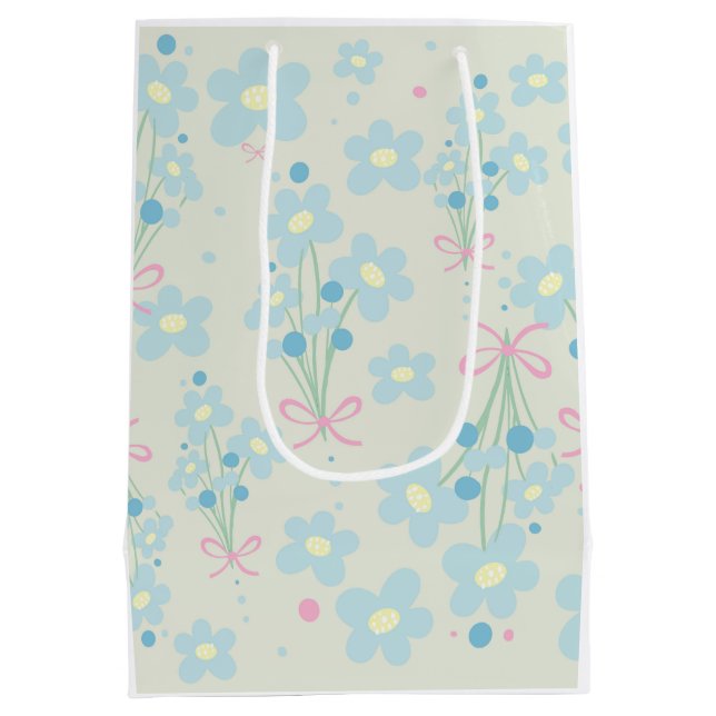 Bolsa De Regalo Mediana Armonía azul y rosa suave (Reverso)