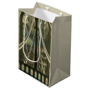 Bolsa De Regalo Mediana Arquitectura Vintage de Nueva York, Puente de Broo