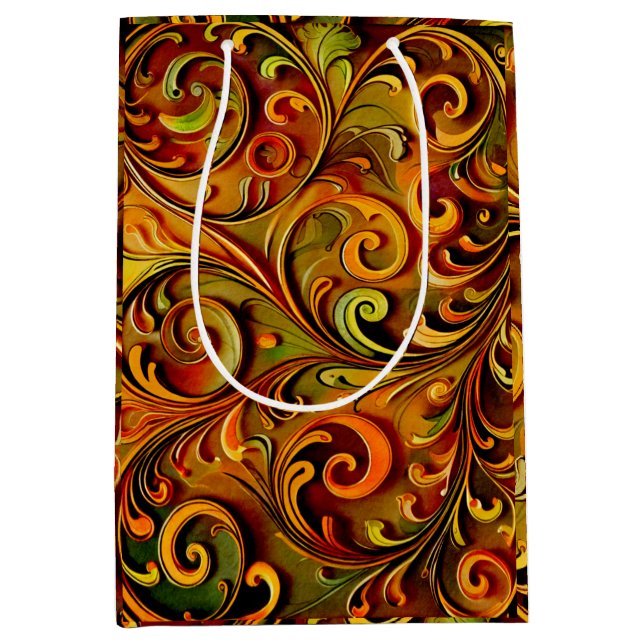 Bolsa De Regalo Mediana Art Nouveau floral design  (Anverso)