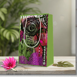 Bolsa De Regalo Mediana Arte Abstracto Mixto Vibrante Personalizado
