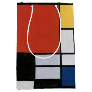 Bolsa De Regalo Mediana Arte abstracto rojo azul amarillo de Piet Mondrian