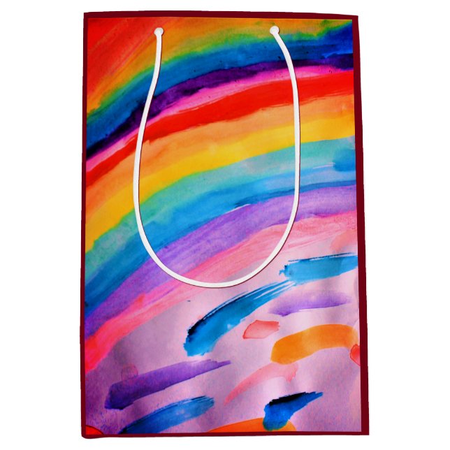 Bolsa De Regalo Mediana Arte arco iris (Anverso)