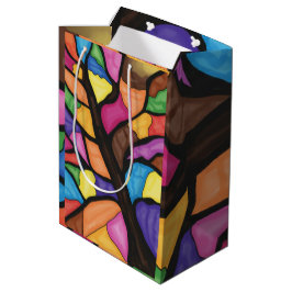 Bolsa De Regalo Mediana Arte de árbol de vidrio teñido