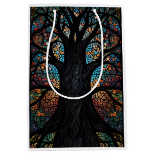 Bolsa De Regalo Mediana Arte De Mosaico De Cristal Alterado En Árbol De Vi