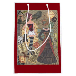 Bolsa De Regalo Mediana Arte de papel banal de la muñeca de Steampunk de