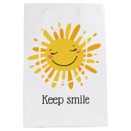 Bolsa De Regalo Mediana Arte de personalizado soleada sonriente