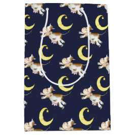 Bolsa De Regalo Mediana Arte de pintura de acuarela de luna de puente de v