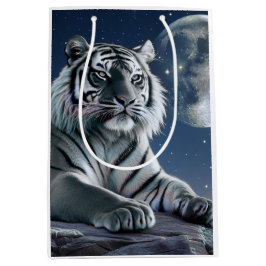 Bolsa De Regalo Mediana Arte de tigre blanco