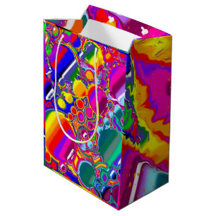 Bolsa De Regalo Mediana Arte fluido del río Arcoiris