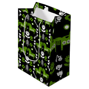 Bolsa De Regalo Mediana Arte folclórico escandinavo de caballos