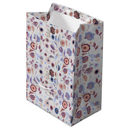 Bolsa De Regalo Mediana Arte Folclórico Patrón Botánico Sin Costuras