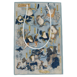 Bolsa De Regalo Mediana Arte japonés antiguo de ranas guerreras Ukiyo-e