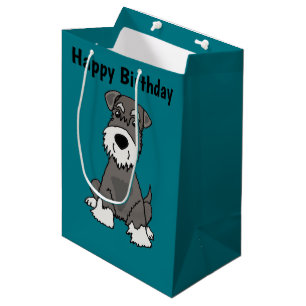 Bolsa De Regalo Mediana Arte lindo del perro de perrito del Schnauzer