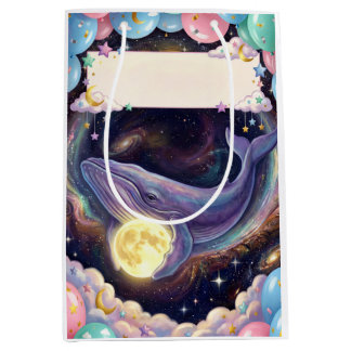 Bolsa De Regalo Mediana Artistic Whale & Moon Gift Bag for Any Occasion