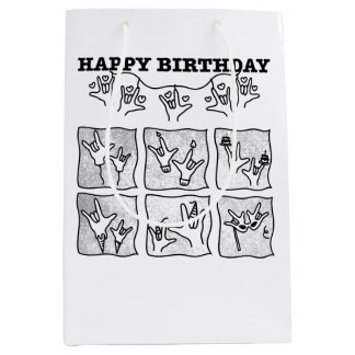 Bolsa De Regalo Mediana ASL ILY Obsession - Happy Birthday!